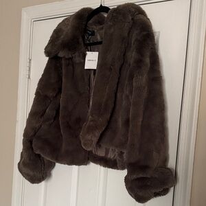 Forever 21 Dark Brown Teddy Jacket